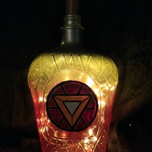 Hand Painted Bottle Lamp