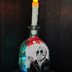 Hand Painted Bottle Lamp