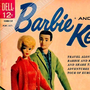 Barbie And Ken Poster - Travel Poster Tour Of Europe - Barbie & Ken Print Poster 1962 UK, EU USA Domestic Shipping