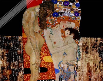 Gustav Klimt Poster, 3 Ages Of Women Gustav Klimt Print 1905 UK, EU USA Domestic Shipping