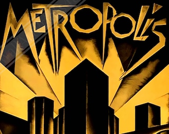 Póster de Metrópolis, póster de película vintage de 1927, póster de arte cinematográfico: Fritz Lang, Brigitte Helm, Alfred Abel. Envíos nacionales (Reino Unido, UE, EE. UU.).