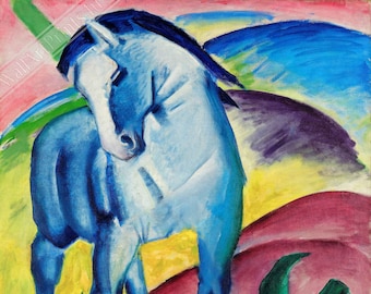 フランツ・マルクの青い馬のアートプリント：抽象表現主義の壁装飾