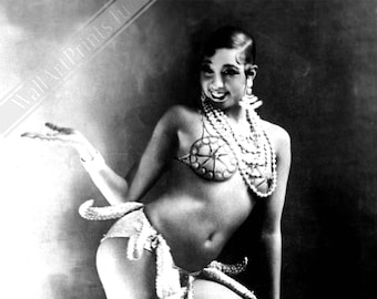 Josephine Baker Poster, Sensational Banana Girdle Dancer, Vintage Photo Portrait - Josephine Baker Print UK, EU USA Domestic Shipping