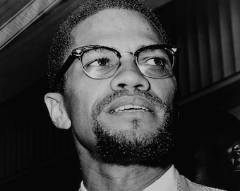 Malcolm X Poster: Vintage Portrait, Human Rights Activist