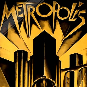 Metropolis Poster, Vintage Movie Poster 1927 Poster Film Art - Fritz Lang, Brigitte Helm, Alfred Abel UK, EU USA Domestic Shipping