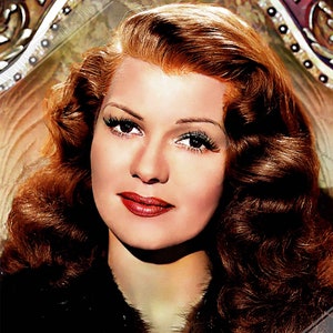 Rita Hayworth Poster, The Love Goddess, Vintage Photo In Color, Rita Hayworth Print, Silver Screen Star UK, EU USA Domestic Shipping