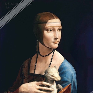 Lady With An Ermine Poster, Leonardo Da Vinci - Lady With Ermine Print UK, EU USA Domestic Shipping