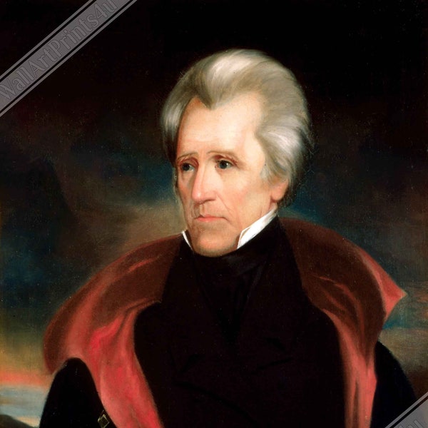 Andrew Jackson Poster, 7e président des États-Unis, portrait vintage - Andrew Jackson Print UK, EU USA Domestic Shipping