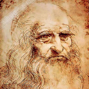 Poster Léonard de Vinci, autoportrait - impression emblématique de Léonard de Vinci - Historical Genius UK, EU USA expédition intérieure