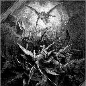 Poster Paradiso Perduto - Poster Gustav Dore - Illustrazione Paradiso Perduto Stampa Regno Unito, UE USA Spedizione nazionale