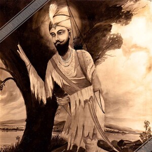 Poster di Guru Gobind Singh, decimo guru sikh - Stampa di Guru Gobind Singh, spedizione nazionale nel Regno Unito, nell'UE e negli Stati Uniti