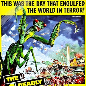 The Deadly Mantis Poster, Vintage Horror Movie Poster 1957 Version 2 Poster Film Art UK, EU USA Domestic Shipping