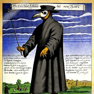 Poster del Dottore della Peste - Stampa del Dottore della Peste - Dr. Beak circa 1660 Spedizione nazionale nel Regno Unito, UE e USA