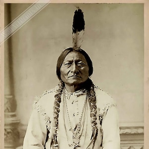 Sitting Bull Poster, Sioux War Chief, Holy Man, Vintage Photo Sitting Bull Print, Legend Of The Wild West UK, EU USA Domestic Shipping