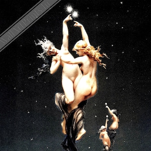 Luis Ricardo Falero Poster Twin Stars Poster Print Vintage Romance Valentines Day Poster UK, EU USA Domestic Shipping
