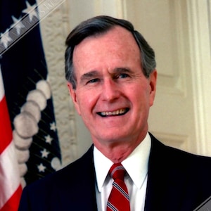George H Bush Poster, 41st President Of These United States, Vintage Photo Portrait - George H Bush Print UK, EU USA Domestic Shipping