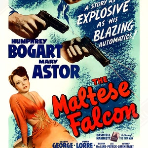 Manifesto del film d'epoca, Il falcone maltese - Manifesto del film d'epoca del 1941 - Humphrey Bogart - Mary Astor Spedizione nazionale nel Regno Unito, UE e USA