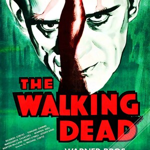 Poster di The Walking Dead, poster del film horror d'epoca del 1936, poster del film Art - Marguerite Churchill, Boris Karloff, spedizione nazionale nel Regno Unito, UE e USA
