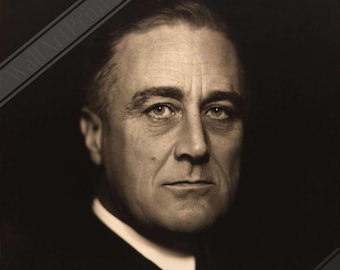 8X10 PHOTO FRANKLIN D ROOSEVELT WWII QUOTE W// FACSIMILE AUTOGRAPH PQ-001