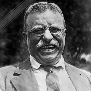 Teddy Roosevelt Poster, Father Of The Teddy Bear, Vintage Photo Theodore Roosevelt Print Great White Chief UK, EU USA Domestic Shipping