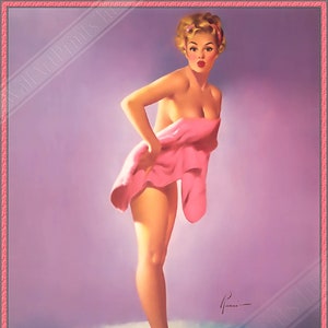 Vintage Pin Up Girl Poster, Edward Runci, Surprising Figure - Vintage Art - Retro Pin Up Girl Print - Late 1940&#39;S - 1950&#39;S
