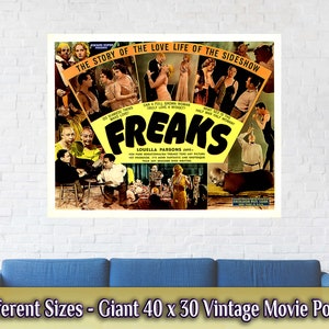 Freaks Movie Poster, Vintage Movie Poster 1932 Poster Film Art Tod Browning, Wallace Ford, Leila Hyams, Olga Baclanova image 4