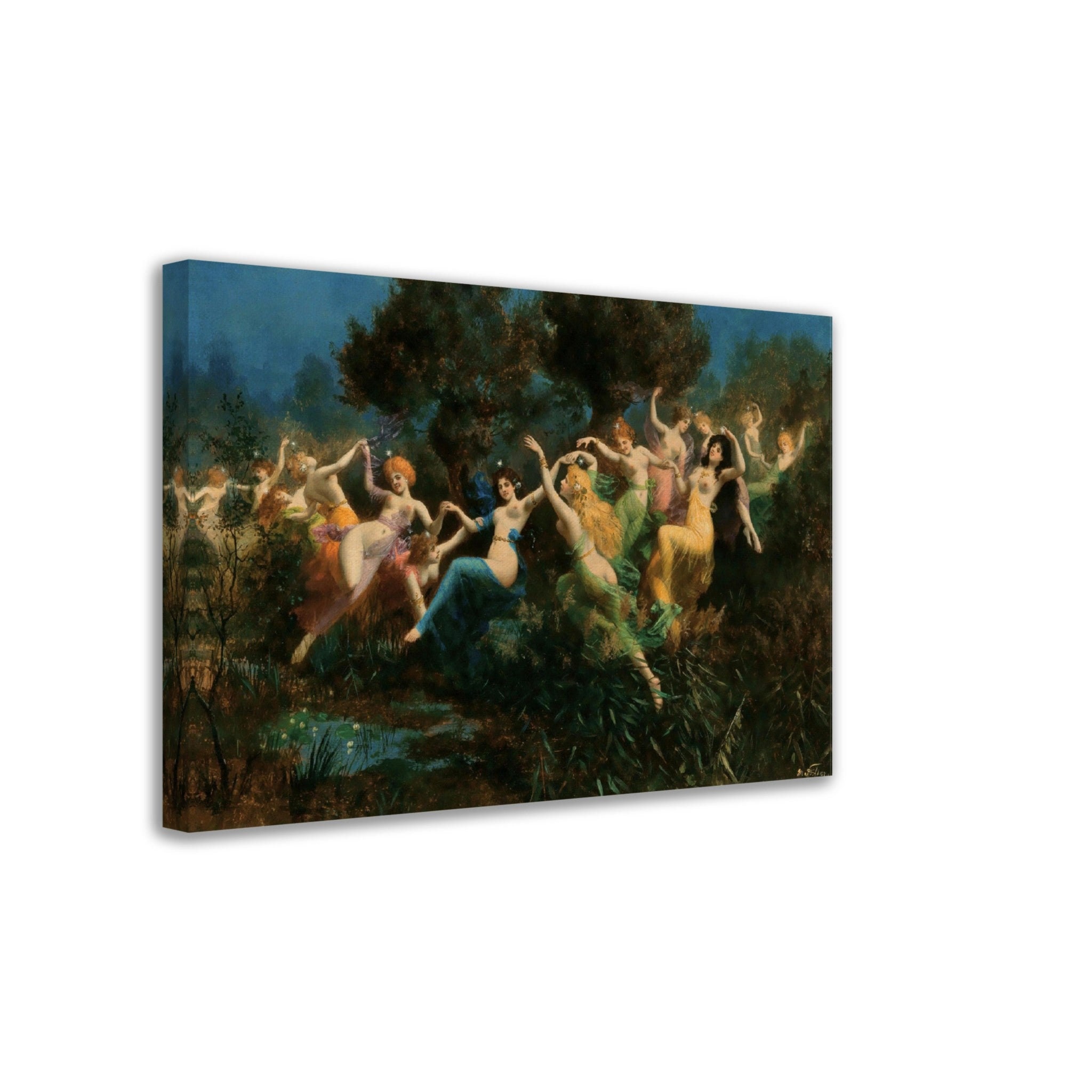 Vintage Nymphs Canvas Print: Moritz Stifter Painting, Circa 1887