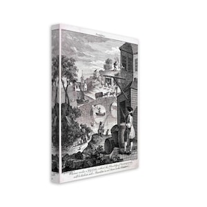 Satire On False Perspective Canvas Print - William Hogarth Painting - Satire False Perspective Canvas UK, EU USA Domestic Shipping