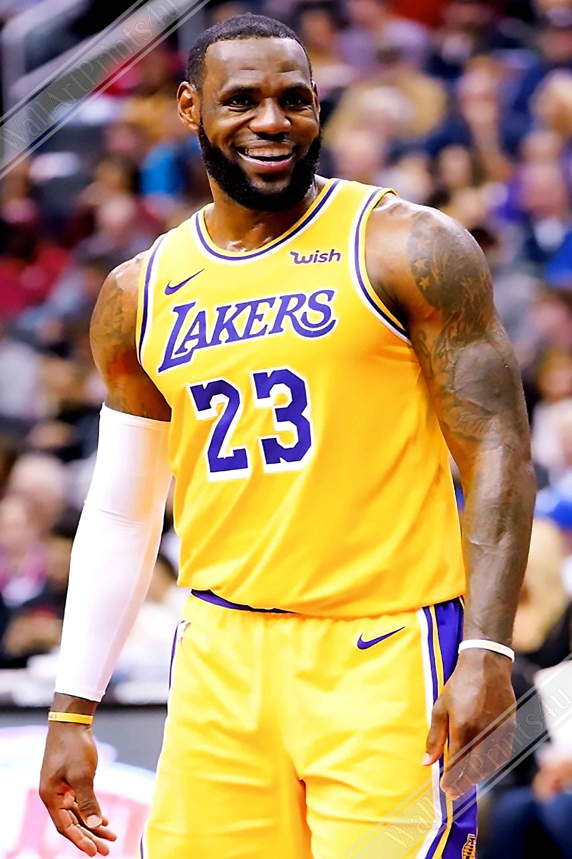 LeBron James Los Angeles Lakers Yellow Poster for Sale by Happy