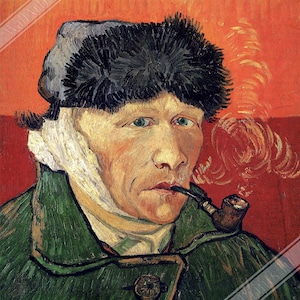 Van Gogh Self Portrait With Bandaged Ear Print Van Gogh Portrait After Cutting Off His Ear Poster UK, EU USA Domestic Shipping