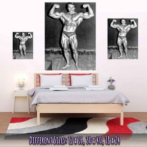 Arnold Schwarzenegger Poster, Double Biceps Famous Pose, Vintage Photo Portrait Arnold Schwarzenegger Print UK, EU USA Domestic Shipping image 5