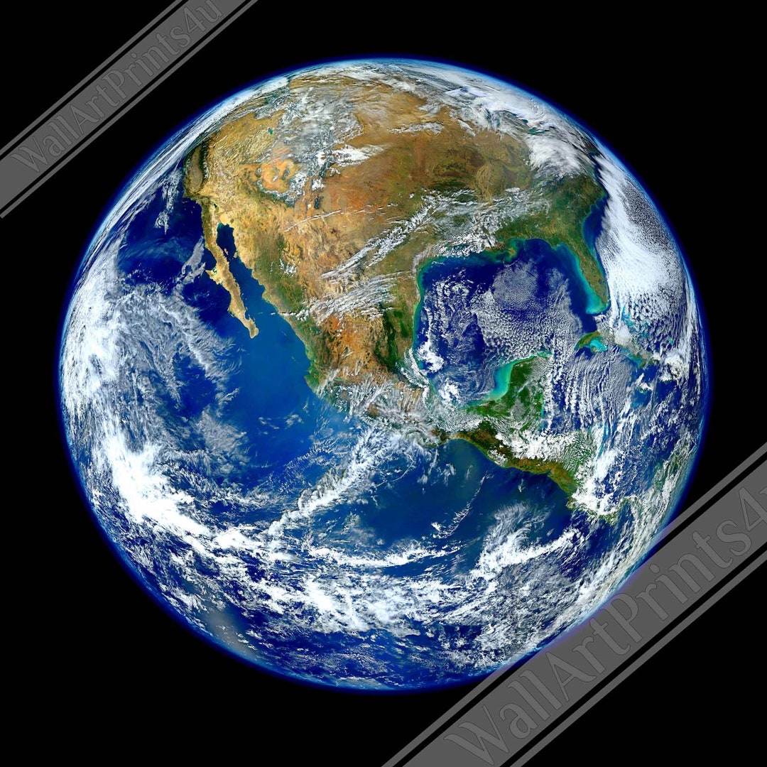 Planet Earth Poster: North America View From Space - Etsy