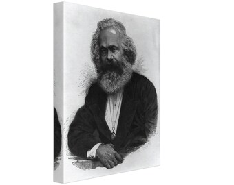 Karl Marx Vintage Photo Canvas Print: Socialist Revolutionary Art
