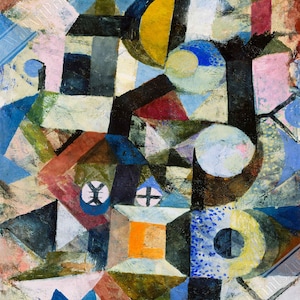 Paul Klee Yellow Half Moon And The Y Poster, Abstract Art Print, Paul Klee Prints UK, EU USA Domestic Shipping