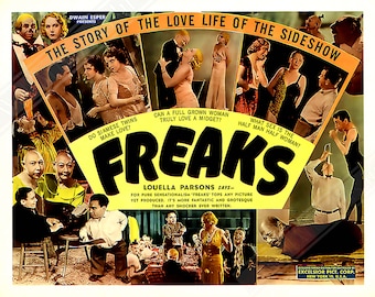 Affiche de film Freaks, affiche de film de 1932, affiche de film Art - Tod Browning, Wallace Ford, Leila Hyams, Olga Baclanova