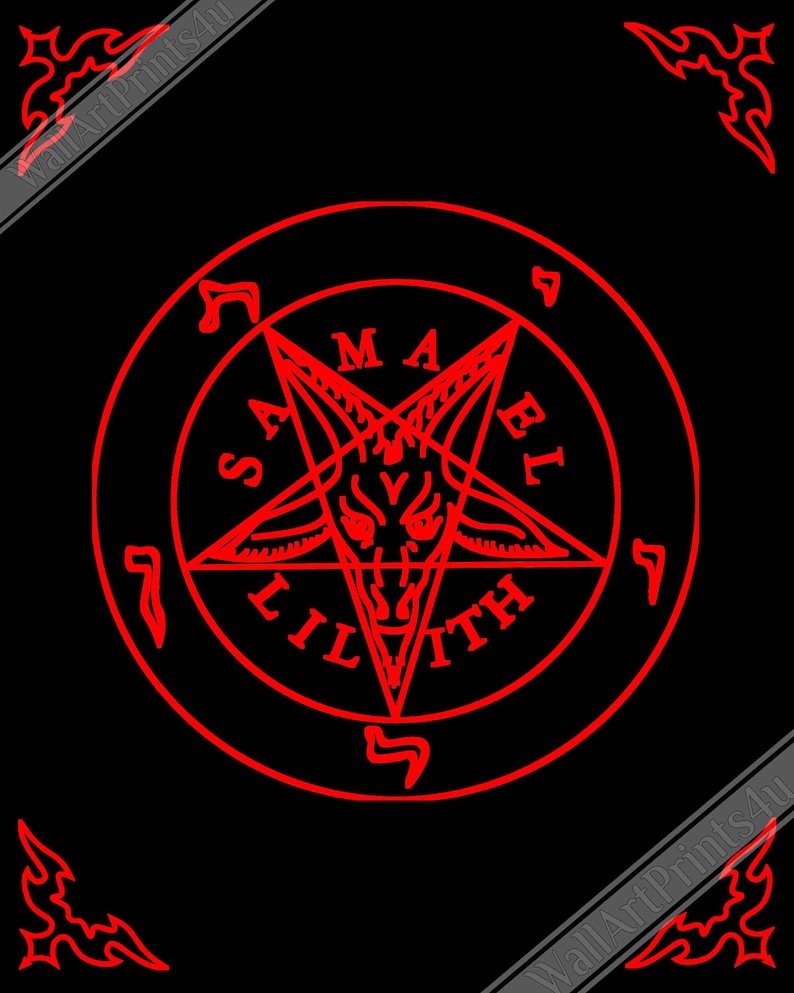 Sigil Of Baphomet Poster Red Seal Of Baphomet Poster Red | Etsy