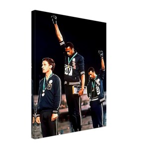 Impresión en lienzo del saludo del Poder Negro en los Juegos Olímpicos de 1968 Large 16 x 20