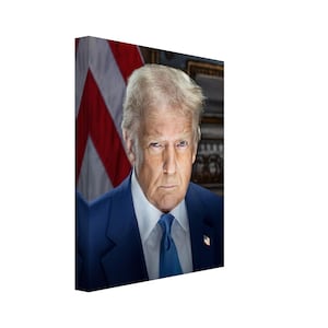Donald Trump Canvas Print Presidential Portrait 47th President Patriotic USA Wall Art Gift