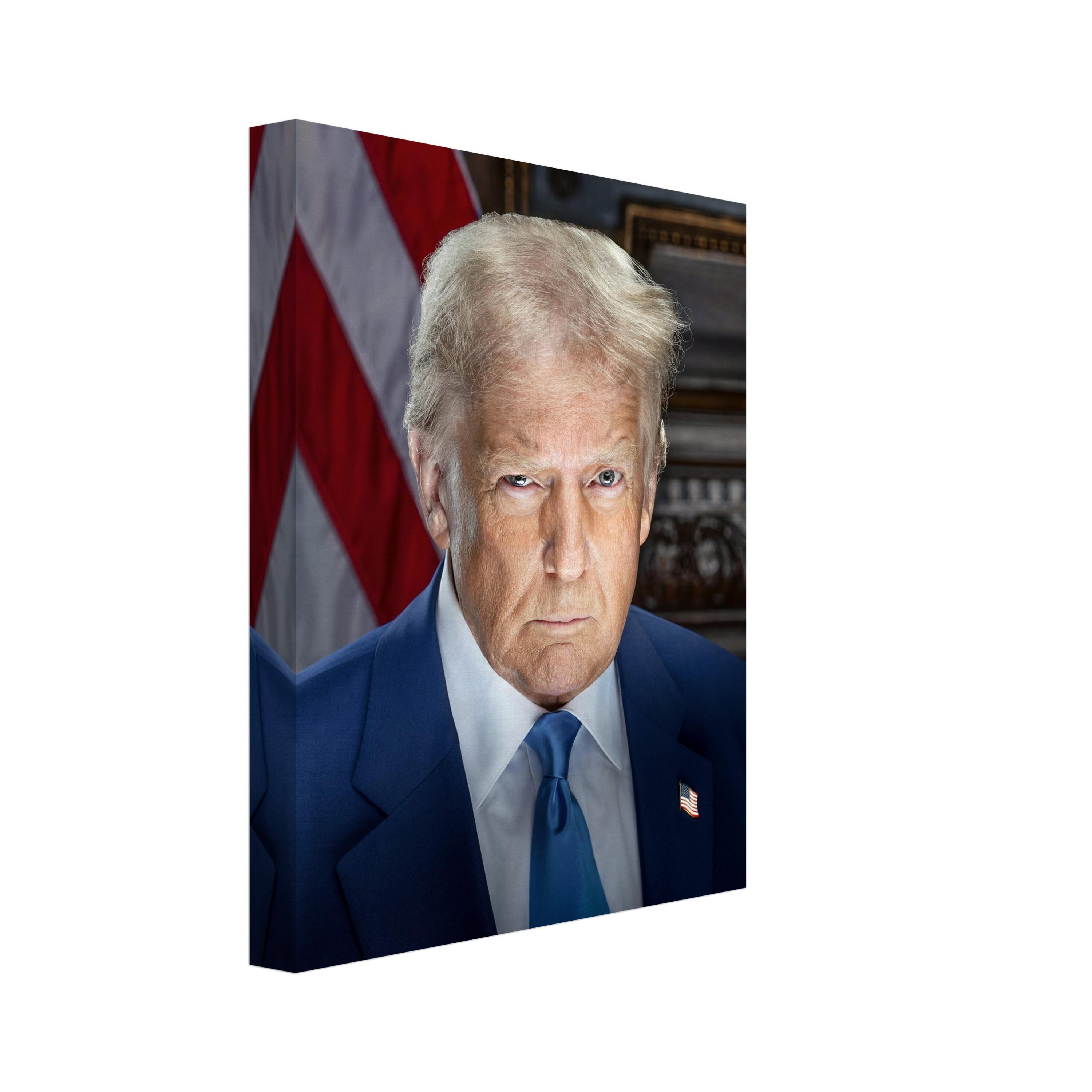 【お宝品】アメリカ大統領 ドナルド・トランプ 国旗パッチカード ドナルド・トランプ キャンバスプリント 大統領肖像画 第47代大統領
