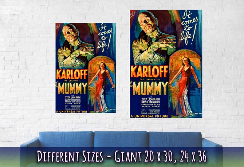The Mummy 1932 Movie Poster: Boris Karloff Horror Film Art - Etsy