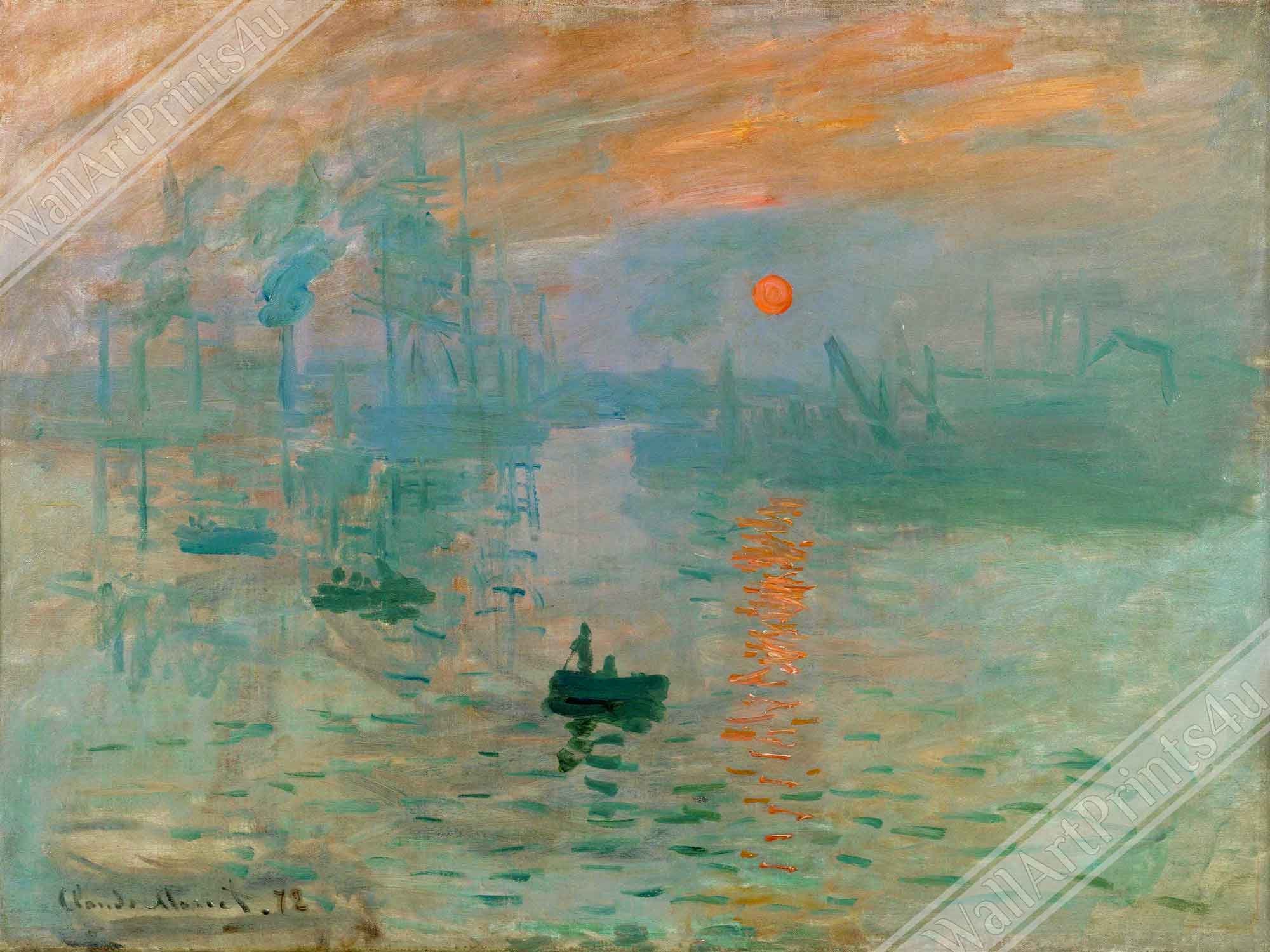 Poster di Claude Monet, Impressione, Soleil Levant, stampa, dipinto impressionista, spedizione nazionale nel Regno Unito, nell'UE e negli Stati Uniti.