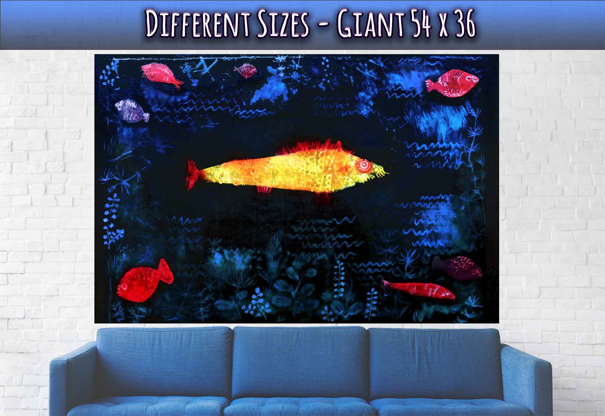 1art1 Paul Klee Poster 'Der Goldene Fisch' – Leinwanddruck 40x30 Cm, Auf Keilrahmen, Made In Germany