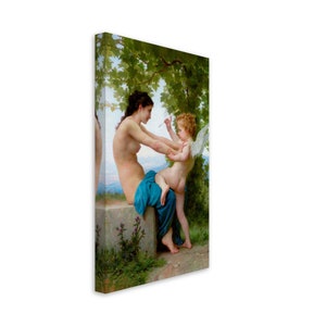 Cupid Eros Canvas Print A Young Girl Defends Herself Against Cupid/Eros Canvas Print Canvas William Bouguereau 1880