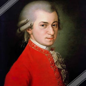 Mozart Poster, 18th Century Composer, Vintage Portrait Print - Wolfgang Amadeus Mozart Print UK, EU USA Domestic Shipping