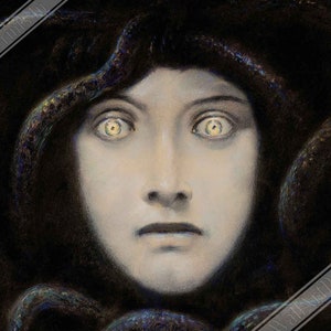 Franz Von Stuck Poster, Medusa 1892 Von Stuck Print UK, EU USA Domestic Shipping