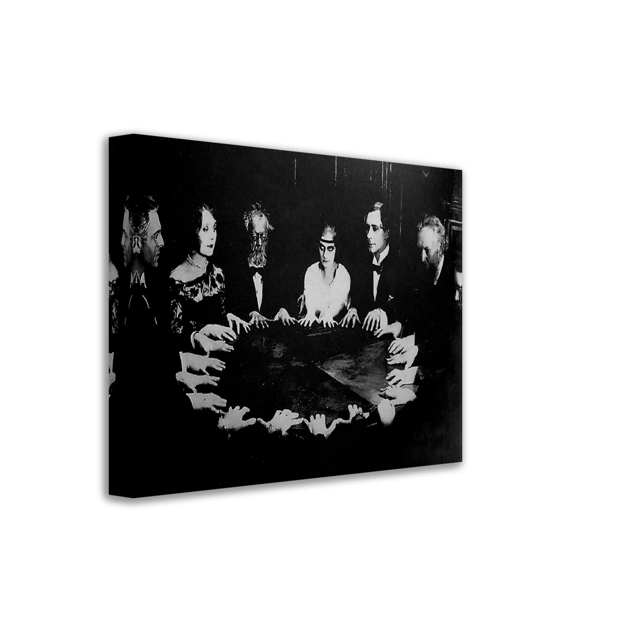 Victorian Ghost Seance Scene Canvas - Ghostly Victorian Seance Canvas Print.