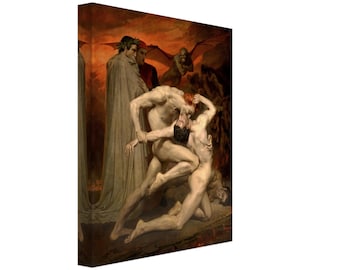 Dante and Virgil in Hell Canvas Print: Bouguereau, Divine Comedy Art