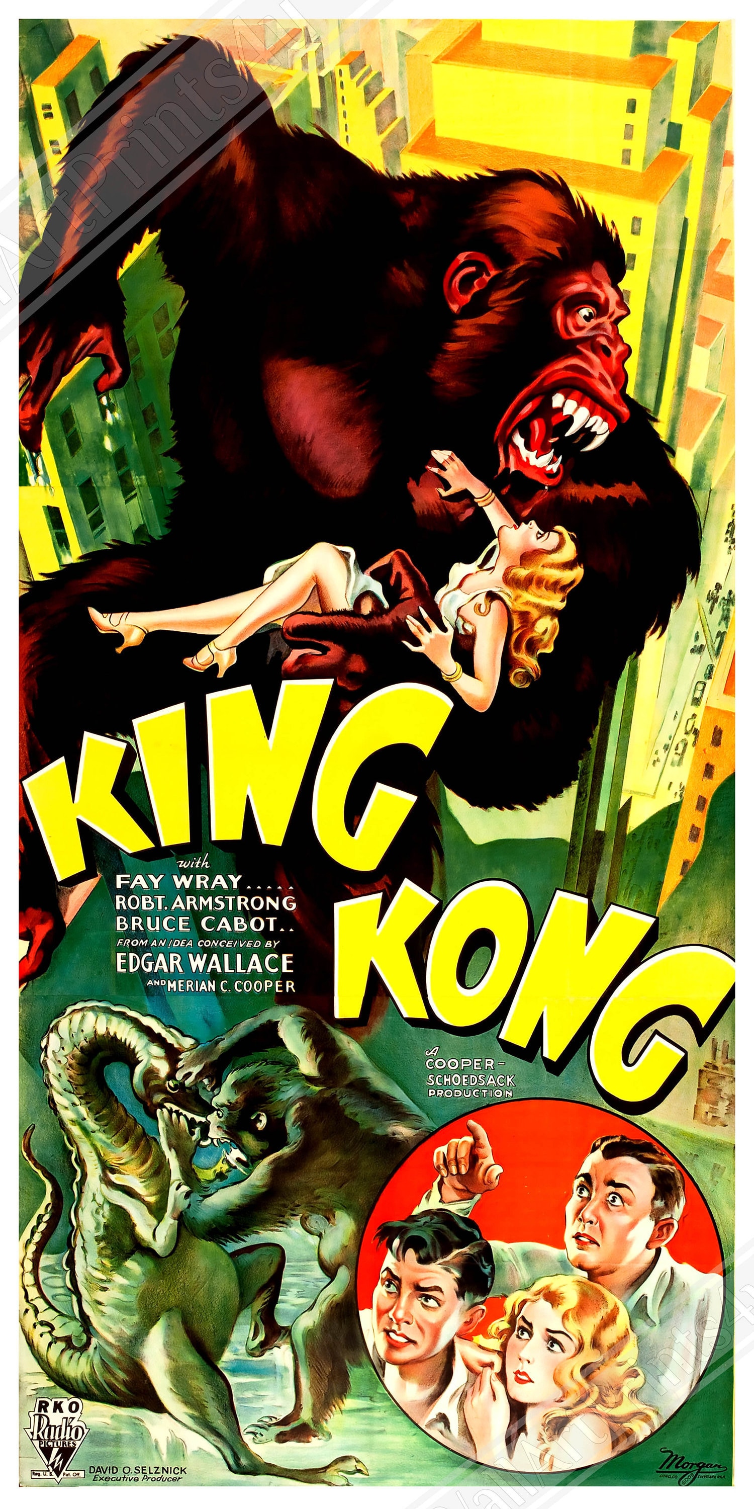 映画ポスター　キングコング　アナコンダ　ヴィンテージ物 キングコングポスター、ヴィンテージ映画ポスター1933ポスター