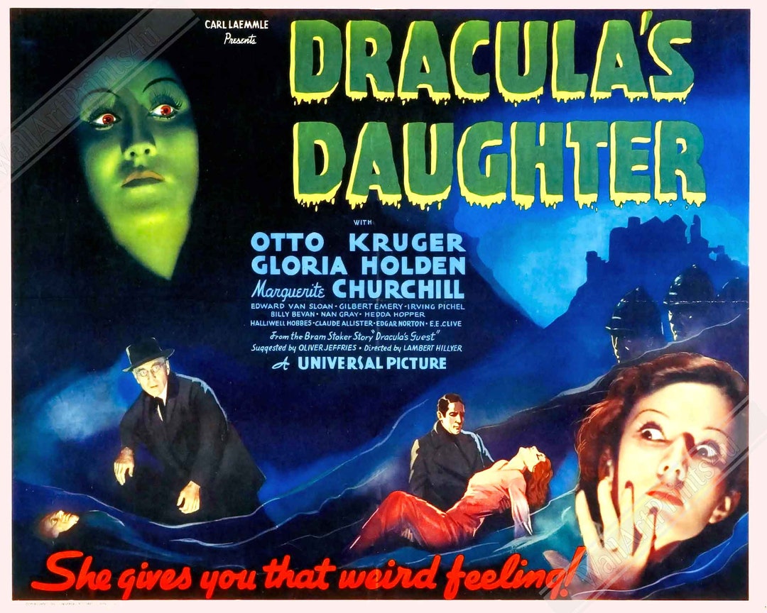 Dracula's Daughter Vintage Horror Movie Poster (1936) - Etsy, image size:1080x864