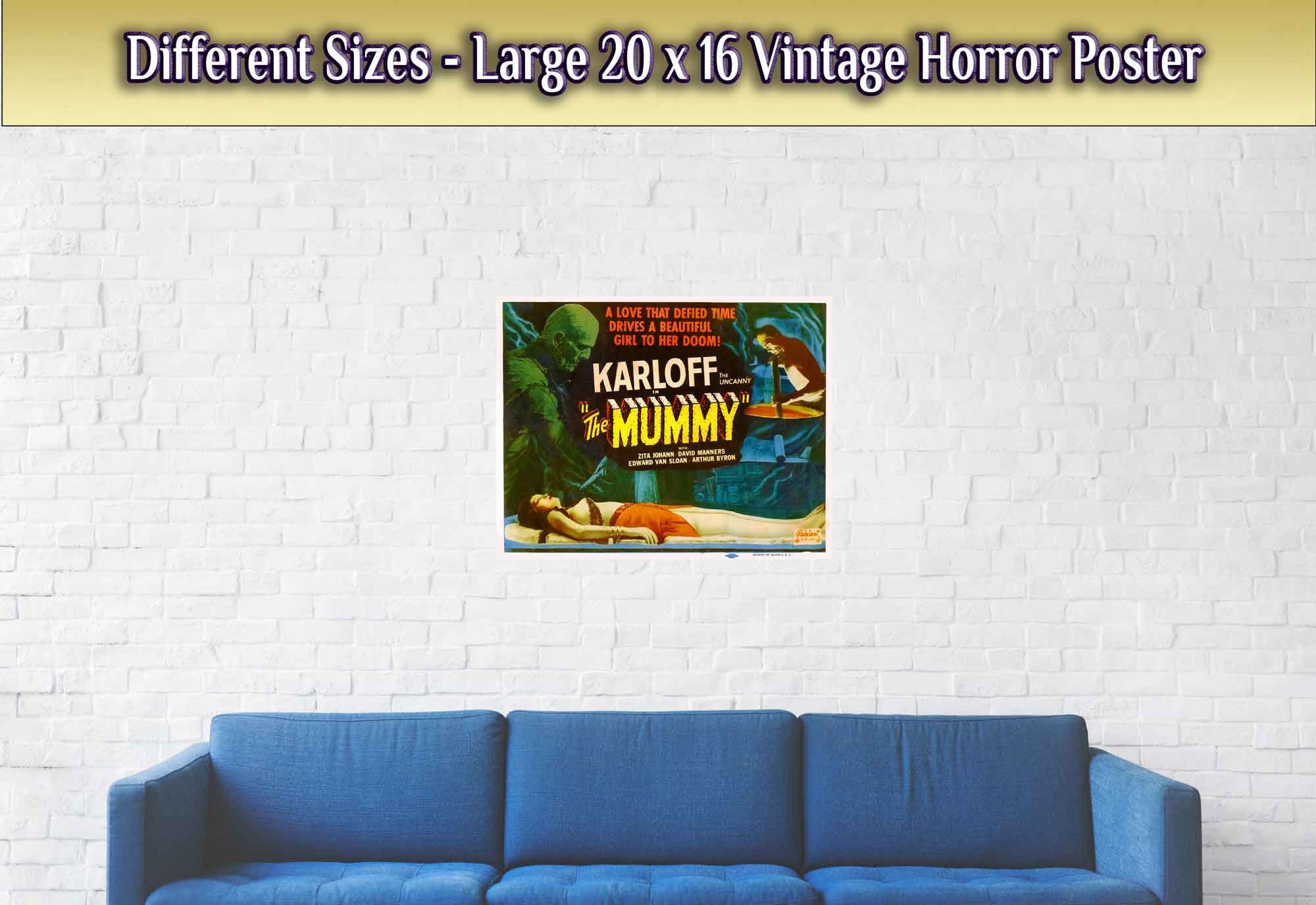 The Mummy 1932 Movie Poster: Boris Karloff, Vintage Horror Film Art - Etsy